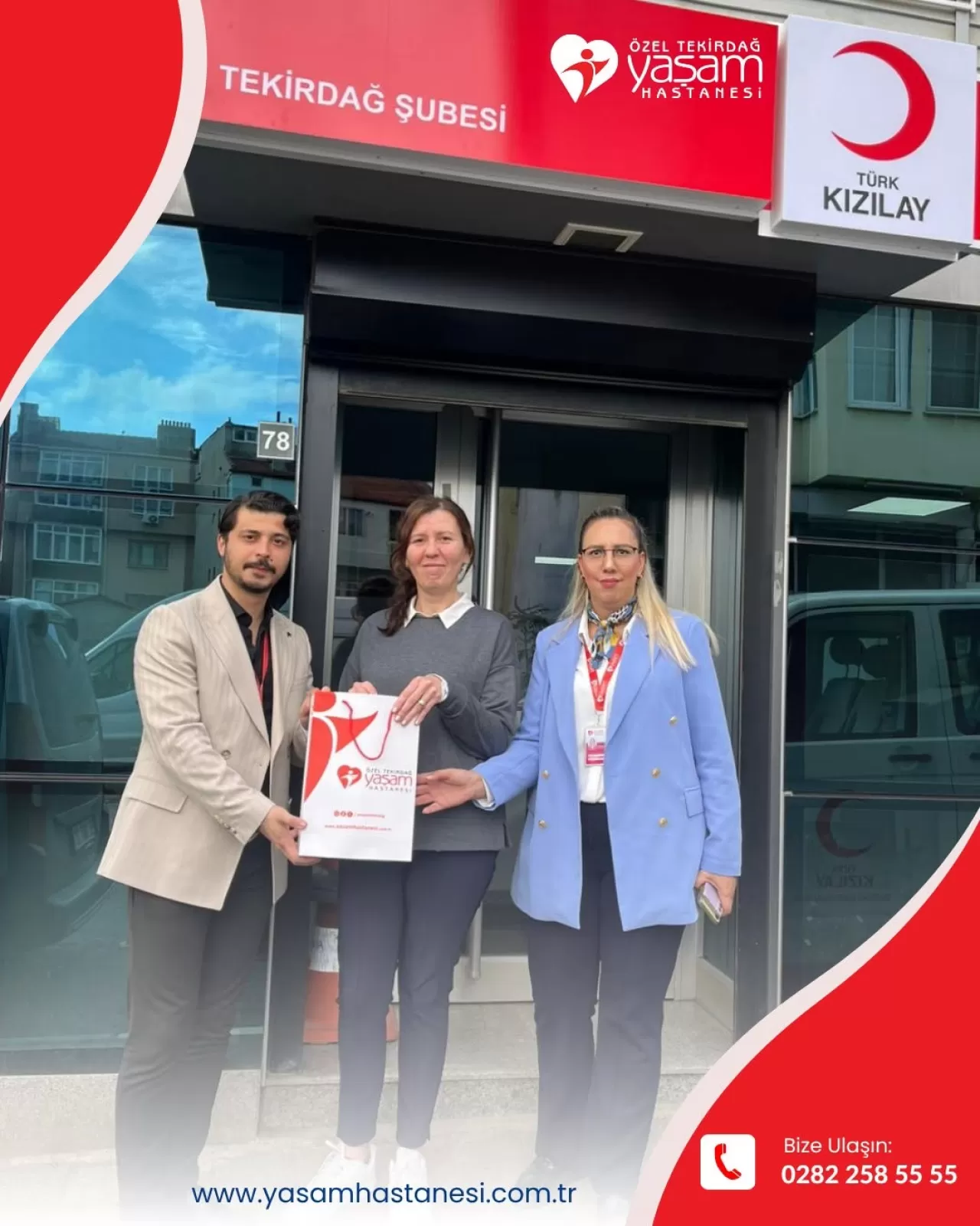 Özel Tekirdağ Yaşam Hastanesi ve Kızılay Tekirdağ Şubesi Arasında İş Birliği